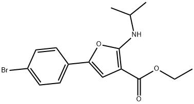 3-Furancarboxylic  acid,  5-(4-bromophenyl)-2-[(1-methylethyl)amino]-,  ethyl  ester Struktur