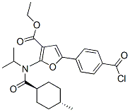 3-Furancarboxylic  acid,  5-[4-(chlorocarbonyl)phenyl]-2-[[(trans-4-methylcyclohexyl)carbonyl](1-methylethyl)amino]-,  ethyl  ester Struktur