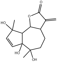 3a,4,5,6,6a,9,9a,9b-Octahydro-6,6a,9-trihydroxy-6,9-dimethyl-3-methyleneazuleno[4,5-b]furan-2(3H)-one Struktur