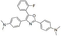 2,4-Bis[4-(dimethylamino)phenyl]-5-(2-fluorophenyl)oxazole Struktur