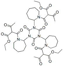 triethyl 2,2',2''-[(2,4,6-trioxo-1,3,5-triazine-1,3,5(2H,4H,6H)-triyl)tris(hexane-6,1-diyliminocarbonyl)]tris[3-oxobutyrate] Struktur