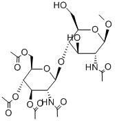 Methyl 2-Acetamido-4-O-(2-acetamido-3,4,6-tri-O-acetyl-b-D-glucopyranosyl)-2-deoxy-b-D-glucopyranoside Struktur