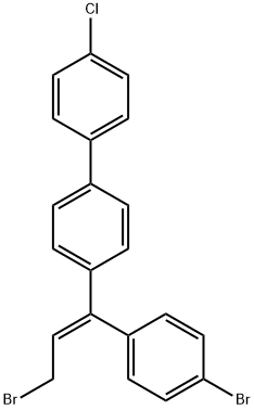 (Z)-4-[3-bromo-1-(4-bromophenyl)-1-propenyl]-4'-chloro-1,1'-biphenyl  Struktur