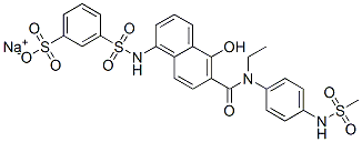 m-[6-[N-Ethyl-N-(p-methylsulfonylaminophenyl)carbamoyl]-5-hydroxy-1-naphtylaminosulfonyl]benzenesulfonic acid sodium salt Struktur