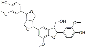 2,3-Dihydro-2-(4-hydroxy-3-methoxyphenyl)-7-methoxy-5-[tetrahydro-4-(4-hydroxy-3-methoxyphenyl)-1H,3H-furo[3,4-c]furan-1-yl]-3-benzofuranmethanol Struktur