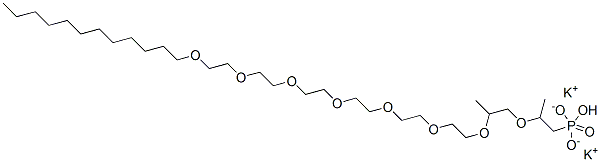 dipotassium 2,5-dimethyl-3,6,9,12,15,18,21,24-octaoxahexatriacontan-1-yl dihydrogen  phosphate Struktur