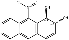 1,2-dihydroxy-9-nitro-1,2-dihydroanthracene Struktur