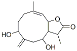 3a,4,5,6,7,8,9,11a-Octahydro-4,7-dihydroxy-3,10-dimethyl-6-methylenecyclodeca[b]furan-2(3H)-one Struktur