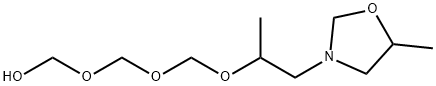 (((1-Methyl-2-(5-methyl-3-oxazolidinyl)ethoxy)methoxy)methoxy)methanol Struktur