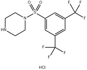 Piperazine, 1-((3,5-bis(trifluoromethyl)phenyl)sulfonyl)-, monohydroch loride Struktur