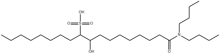 18-(dibutylamino)-10-hydroxy-18-oxooctadecane-9-sulphonic acid Struktur