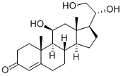 4-Pregnene-11beta,20alpha,21-triol-3-one Struktur