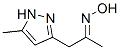 2-Propanone,  1-(5-methyl-1H-pyrazol-3-yl)-,  oxime Struktur