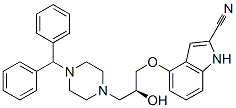 4-[(S)-3-[4-(Diphenylmethyl)-1-piperazinyl]-2-hydroxypropoxy]-1H-indole-2-carbonitrile Struktur