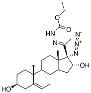 ethyl (17-azido-3beta,16alpha-dihydroxypregn-5-en-20-ylidene)carbazate Struktur