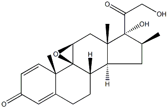 9β,11β-Epoxy-17,21-dihydroxy-16β-methylpregna-1,4-diene-3,20-dione Structure