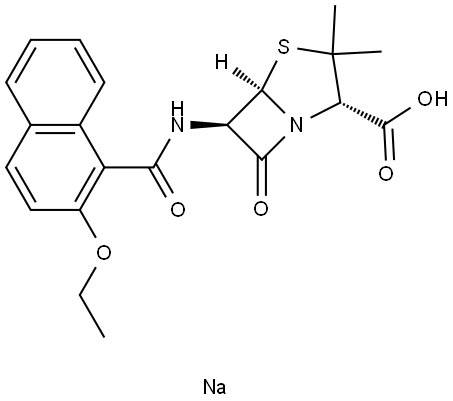 Natrium-[2S-(2α,5α,6β)]-6-[[(2-ethoxy-1-naphthyl)carbonyl]amino]-3,3-dimethyl-7-oxo-4-thia-1-azabicyclo[3.2.0]heptan-2-carboxylat