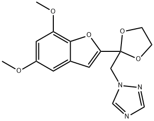 1-((2-(5,7-Dimethoxy-2-benzofuranyl)-1,3-dioxolan-2-yl)methyl)-1H-1,2, 4-triazole Struktur