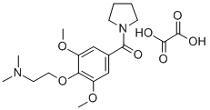 Pyrrolidine, 1-(3,5-dimethoxy-4-(2-(dimethylamino)ethoxy)benzoyl)-, et hanedioate (1:1) Struktur