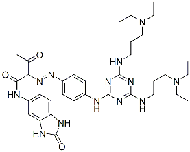 2-[[4-[[4,6-bis[[3-(diethylamino) propyl]amino]-1,3,5-triazin-2-yl]amino]phenyl] azo]-N-(2,3-dihydroButanamide Struktur