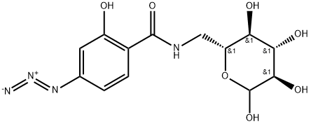 6-(4-AZIDO-2-HYDROXYBENZAMIDO)- 6-DEOXY-D-GLUCOPYRANOSE Struktur