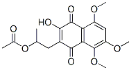 (-)-2-(2-Acetoxypropyl)-3-hydroxy-5,7,8-trimethoxy-1,4-naphthalenedione Struktur