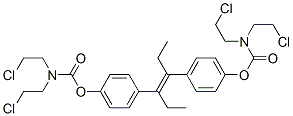 Bis[N,N-bis(2-chloroethyl)carbamic acid](1,2-diethyl-1,2-ethenediyl)di(4,1-phenylene) ester Struktur