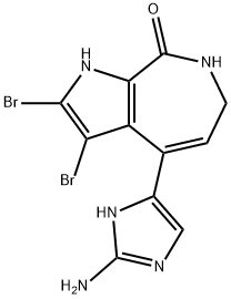 4-(2-Amino-1H-imidazol-4-yl)-2,3-dibromo-6,7-dihydropyrrolo[2,3-c]azepin-8(1H)-one Struktur