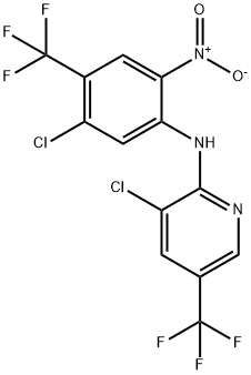 N-(3-Chloro-5-trifluoromethyl-2-pyridyl)-5-chloro-2-nitro-4-(trifluoromethyl)aniline Struktur