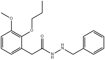 (3-Methoxy-2-propoxyphenyl)acetic acid 2-benzylhydrazide Struktur