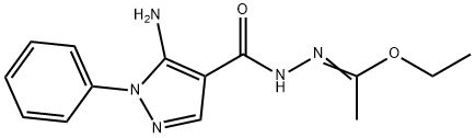 ETHYL N-[(5-AMINO-1-PHENYL-1H-PYRAZOL-4-YL)CARBONYL]ETHANEHYDRAZONOATE Struktur