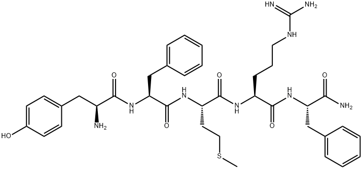 H-TYR-PHE-MET-ARG-PHE-NH2 Struktur