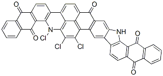 trichloro-12,24-dihydro-5H-naphtho[2,3-h]naphth[2'',3'':6',7']indolo[2',3':6,7]anthra[2,1,9-mna]acridine-5,10,13,18,25-pentone Struktur