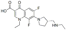 1-Ethyl-7-[(3S)-3-[(ethylamino)methyl]-1-pyrrolidinyl]-6,8-difluoro-1,4-dihydro-4-oxo-3-quinolinecarboxylic acid Struktur