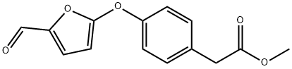 methyl 2-[4-[(5-formyl-2-furyl)oxy]phenyl]acetate Struktur