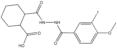 2-{[2-(3-iodo-4-methoxybenzoyl)hydrazino]carbonyl}cyclohexanecarboxylic acid Struktur