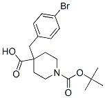 1-Boc-4-(4- bromobenzyl) Piperidine-4-Carboxylic Acid Struktur