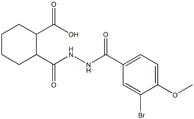 2-{[2-(3-bromo-4-methoxybenzoyl)hydrazino]carbonyl}cyclohexanecarboxylic acid Struktur