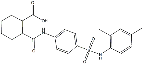 2-({4-[(2,4-dimethylanilino)sulfonyl]anilino}carbonyl)cyclohexanecarboxylic acid Struktur