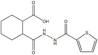 2-{[2-(2-thienylcarbonyl)hydrazino]carbonyl}cyclohexanecarboxylic acid Struktur