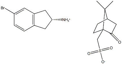 (2R)-5-Bromo-2,3-dihydro-1H-inden-2-aminium {7,7-dimethyl-2-oxobicyclo[2.2.1]heptan-1-yl}metha Struktur