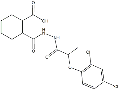 2-({2-[2-(2,4-dichlorophenoxy)propanoyl]hydrazino}carbonyl)cyclohexanecarboxylic acid Struktur