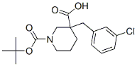 1-Boc-3-(3-chlorobenzyl) Piperidine-3-Carboxylic Acid Struktur