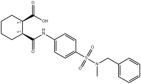 2-[(4-{[benzyl(methyl)amino]sulfonyl}anilino)carbonyl]cyclohexanecarboxylic acid Struktur