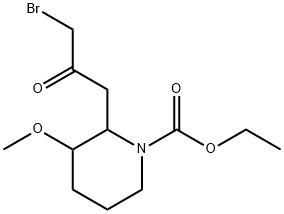 2-(3-Bromo-2-oxopropyl)-3-methoxy-1-piperidinecarboxylic acid ethyl ester Struktur