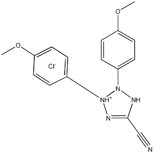 5-Cyano-2,3-bis(4-methoxyphenyl)-2H-tetrazolium chloride Struktur