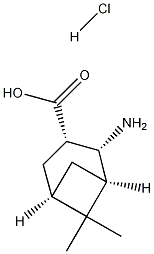 (1R,2R,3S,5R)-2-Amino-6,6-dimethylbicyclo[3.1.1]heptan-3-carboxylic acid hydrochloride Struktur