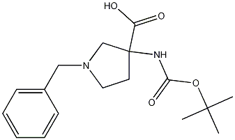 3-Boc-Amino-1-benzylpyrrolidine-3-carboxylic acid Struktur