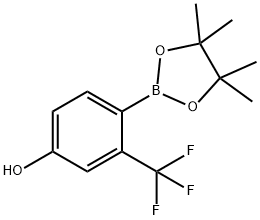 4-(4,4,5,5-Tetramethyl-1,3,2-dioxaborolan-2-yl)-3-(trifluoromethyl)phenol Struktur