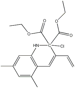 2-CHLORO-5,7-DIMETHYL-3-(2,2-DIETHOXYCARBONYL)VINYLQUINOLINE Struktur